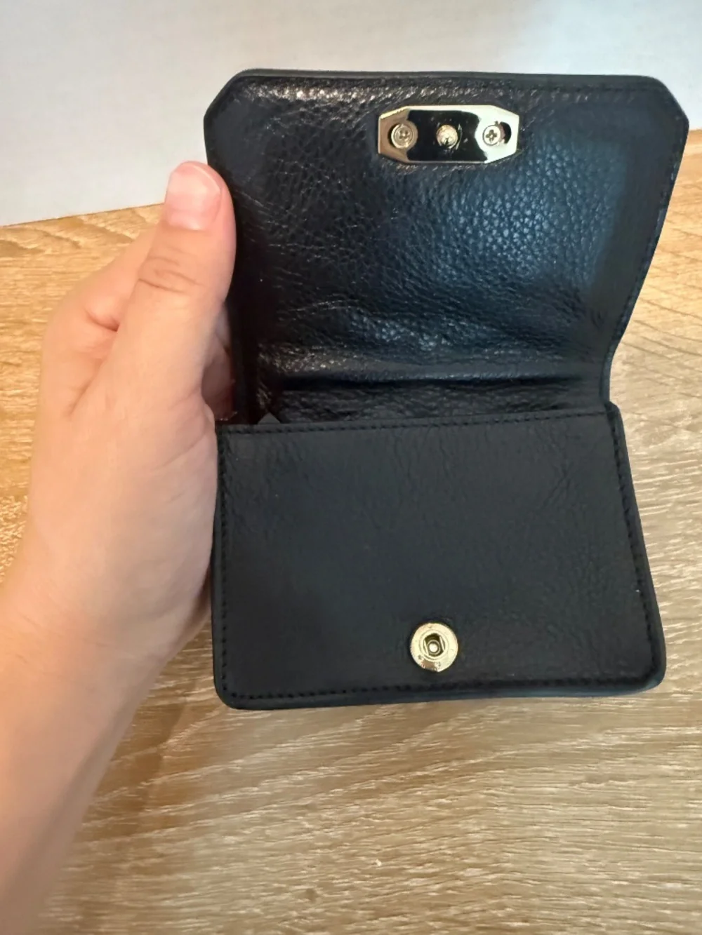 Rebecca Minkoff Wallet Black With Keychain Gold Keychain Hoop
